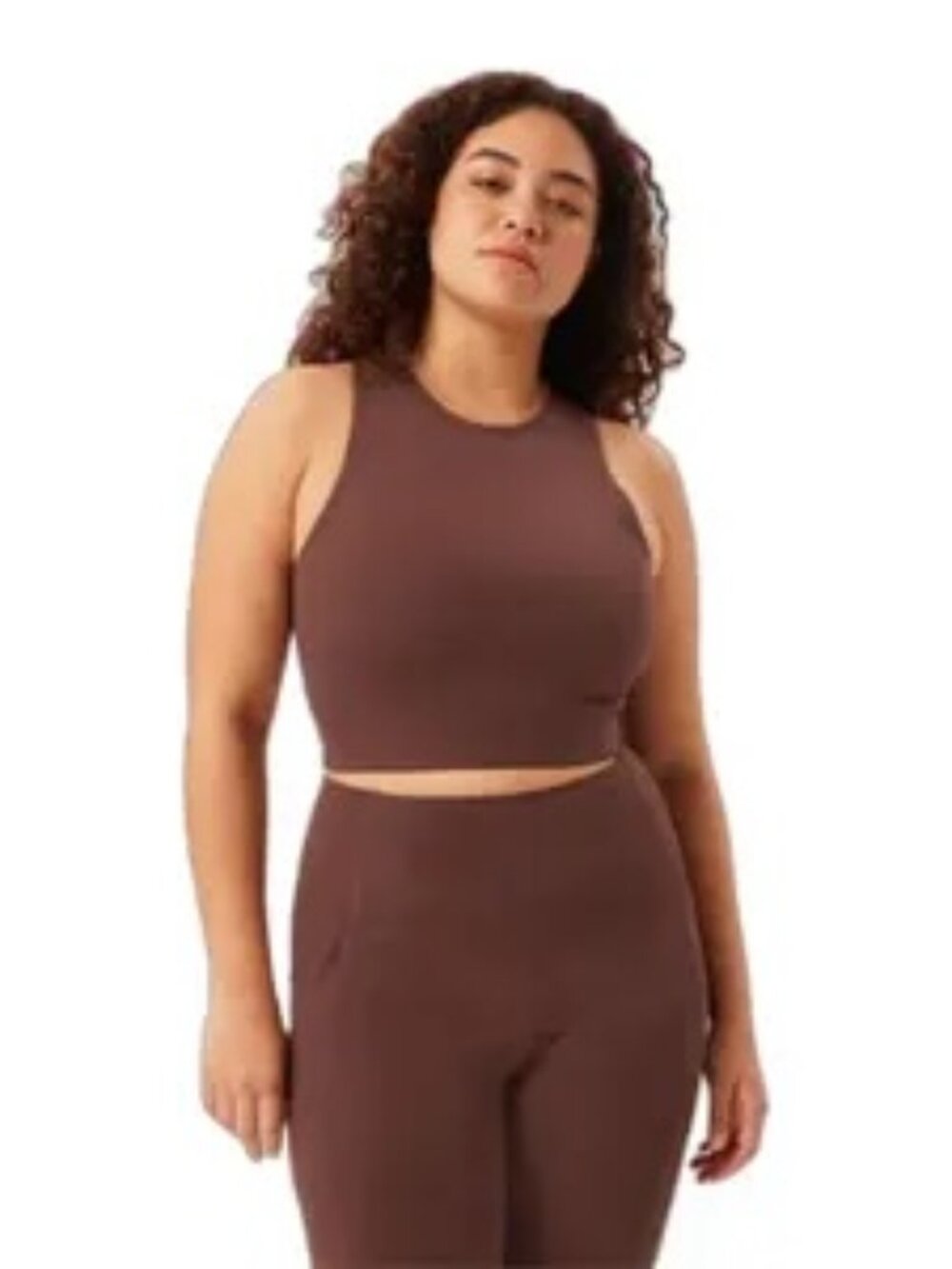 Girlfriend Collective Dylan Brown High Neck Racerback Tank Bra L